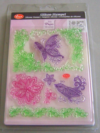 VIVA Decor Transparente Silikon-Stempel "Scribble Schmetterling"