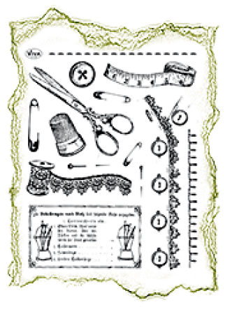 VIVA Decor Transparente Silikon-Stempel "Schneiderei"