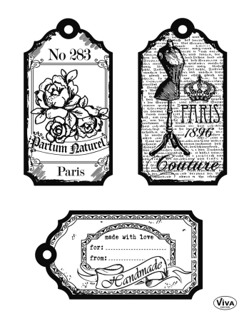 VIVA Decor Transparente Silikon-Stempel Tags-Paris