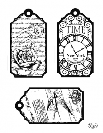 VIVA Decor Transparente Silikon-Stempel Tags-Time