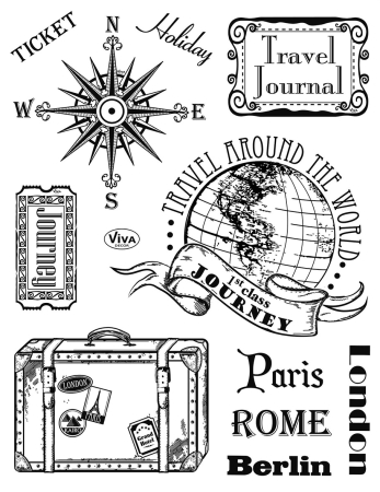 VIVA Decor Transparente Silikon-Stempel Paris - Rom - Berlin