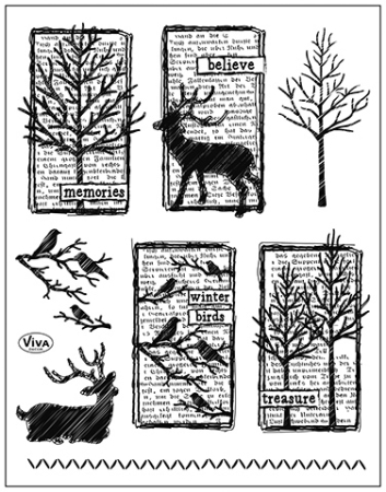 VIVA Decor Transparente Silikon-Stempel Winterimpressionen