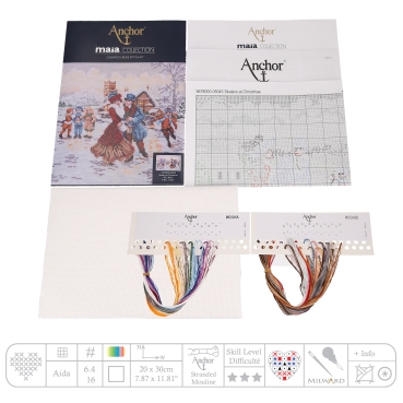 Preview: Anchor Kreuzstickset Skaters at Christmas