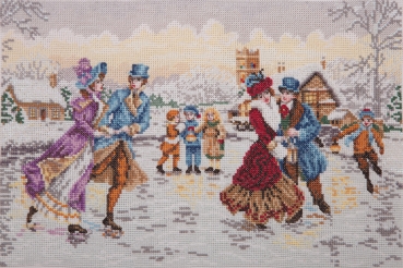 Preview: Anchor Kreuzstickset Skaters at Christmas