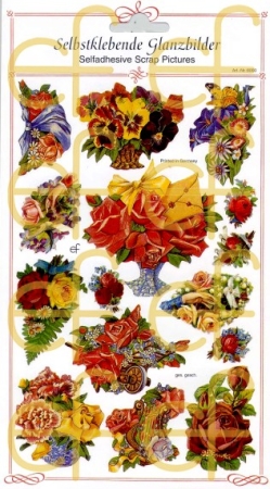 Preview: Selbstklebende Glanzbilder Blumen