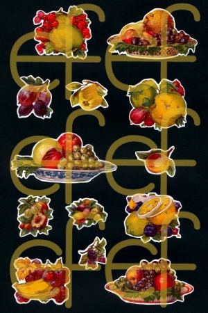 Selbstklebende Glanzbilder Obstschalen