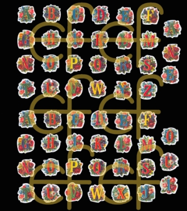 Selbstklebende Glanzbilder Alphabet