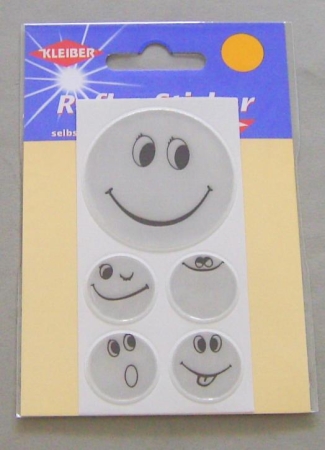 Kleiber Reflex-Sticker Smiley silber