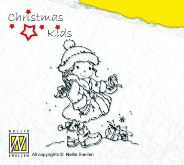 Clear Stamp Nellie's Choice Weihnachten Kids Chrismas Birdy