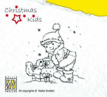 Clear Stamp Nellie's Choice Weihnachten Kids Present for You