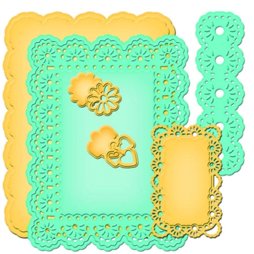 Spellbinder Metallschablone Nestabilities Card Creator A2 Floral Ribbon Threader