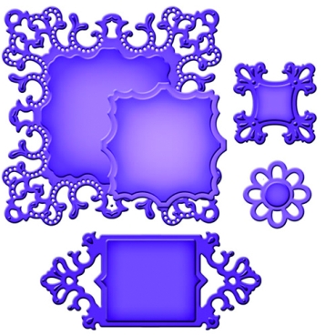 Spellbinder Metallschablone Samantha Ornate Square