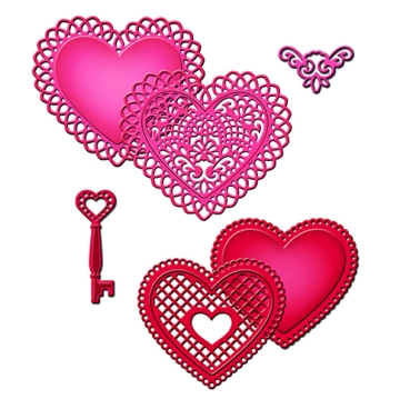 Spellbinder Metallschablone Samantha Walker Lace Hearts