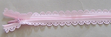 Spitzen Reißverschluss nahtverdeckt 22 cm rose