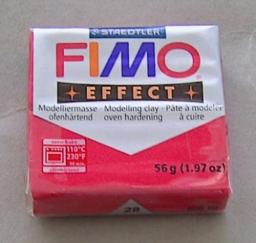 FIMO Effect metallic rubinrot