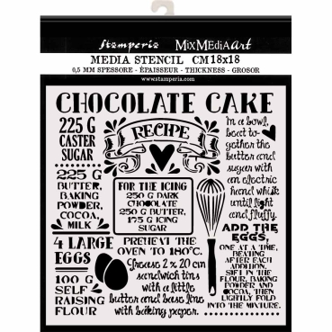 Preview: Stamperia Thick Stencil 18 x 18 Chocolate Cake