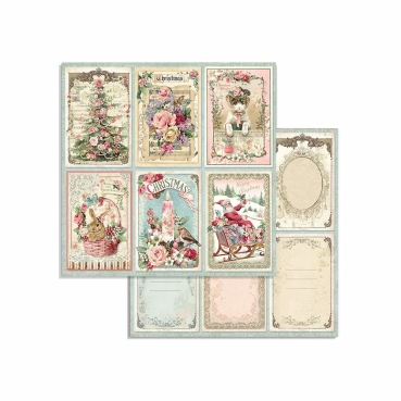 Preview: Stamperia 8 x 8 inch Paper Pack / Papiere Pink Christmas