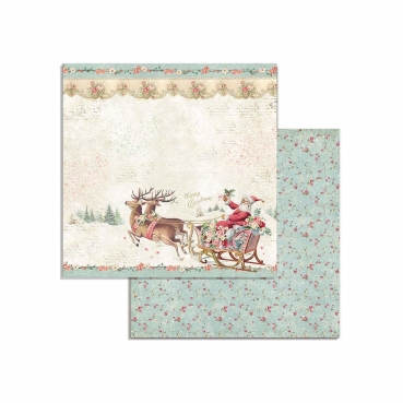 Preview: Stamperia 8 x 8 inch Paper Pack / Papiere Pink Christmas
