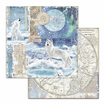 Stamperia Doppelseitiges Papier Antarctic Wolf