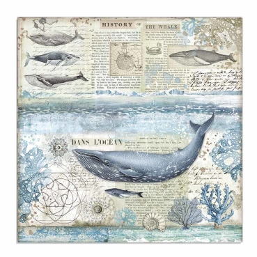 Preview: Stamperia Doppelseitiges Papier Antarctic Whale