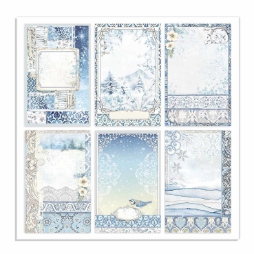 Preview: Stamperia Doppelseitiges Papier Winter Tales Cards