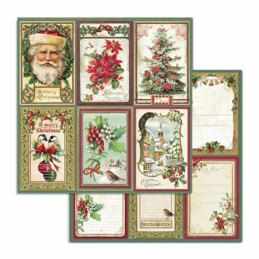 Stamperia Doppelseitiges Papier Classic Christmas Cards