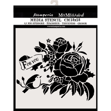 Stamperia Thick Stencil 18 x 18 cm For You