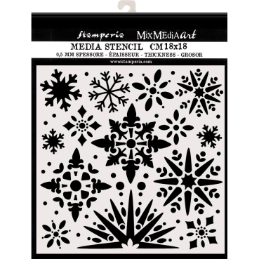 Preview: Stamperia Thick Stencil 18 x 18 cm Snowflakes