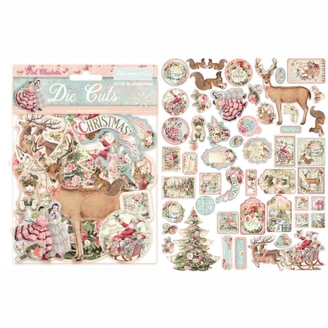 Stamperia Die Cuts Ausstanzungen sortiert Pink Christmas