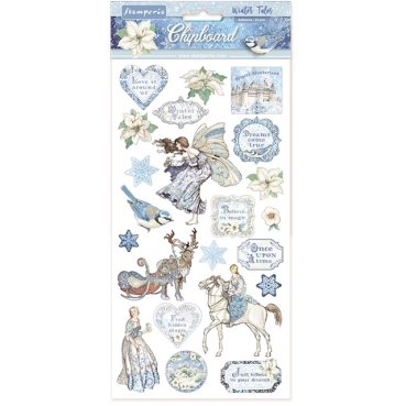 Stamperia chipboards 15 x 30 cm 27 Stück Winter Tales
