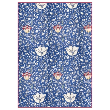 Stamperia A4 Rice Paper Reispapier packed Blue Arabesque with Flowers