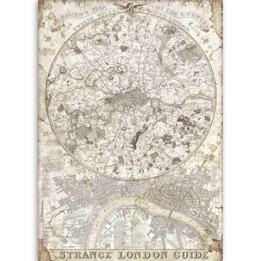 Stamperia A4 Rice Paper Reispapier packed Lady Vagabond strange London guide