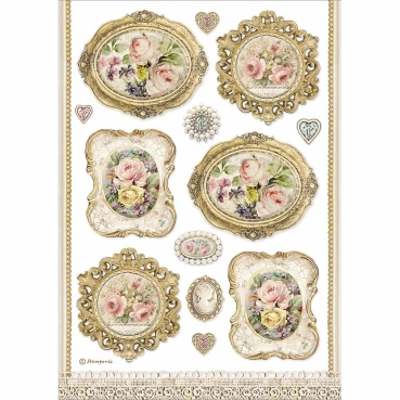 Stamperia A4 Rice Paper Reispapier packed Frames