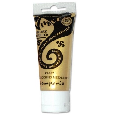 Stamperia Vivace Acryl Farbe 60 ml Metallic Gold Coin