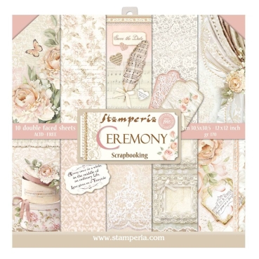 Stamperia 12 x 12 inch Paper Pack / Papiere Ceremony