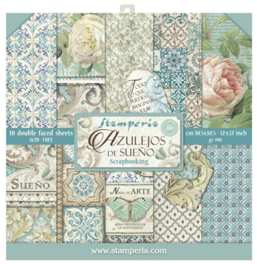 Stamperia 12 x 12 inch Paper Pack / Papiere Azulejos
