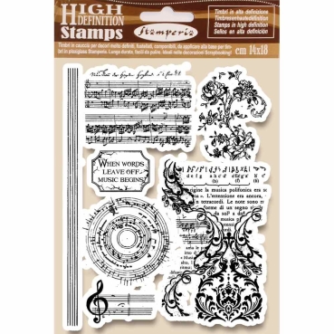 Stamperia Natural Rubber Stamp Music Beginning