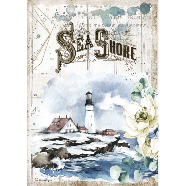 Stamperia A4 Rice Paper Reispapier Romantic Sea Dream Sea Shore