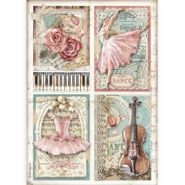 Stamperia A4 Rice Paper Reispapier Passion Cards