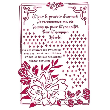 Stamperia Stencil A4 Romantic Journal Flower with Frame