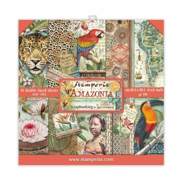 Stamperia 8 x 8 inch Paper Pack / Papiere Amazonia