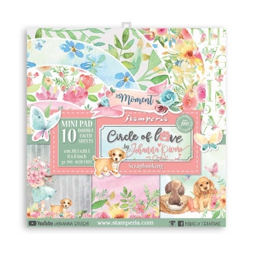 Stamperia 8 x 8 inch Paper Pack / Papiere Circle of Love