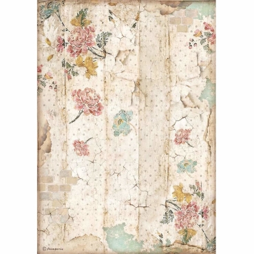 Stamperia A4 Rice Paper Reispapier Alice Wall Texture
