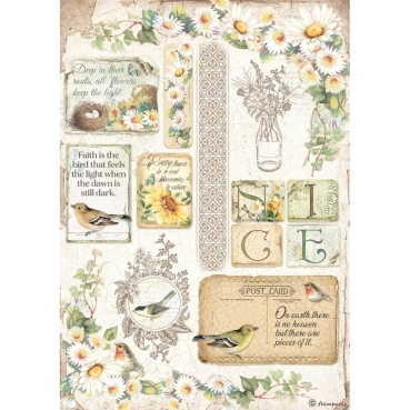Stamperia A4 Rice Paper Reispapier Daisy