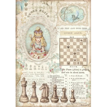 Stamperia A4 Rice Paper Reispapier Queen Alice