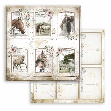 Preview: Stamperia 12 x 12 inch Paper Pack / Papiere Romantic Horses