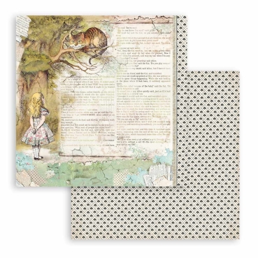 Stamperia 12 x 12 inch Paper Pack / Papiere Alice in Wonderland and through the Looking Glass