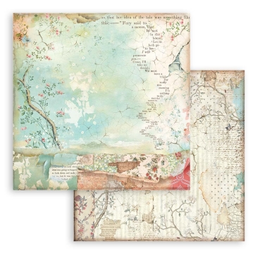 Preview: Stamperia 8 x 8 inch Small Paper Pad / 10 Papiere Alice Backgrounds Selection