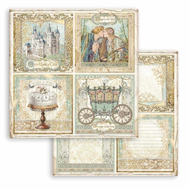 Preview: Stamperia 8 x 8 inch Small Paper Pad / 10 Papiere Sleeping Beauty