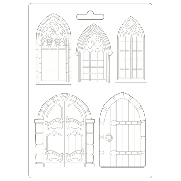 Stamperia Soft Mould A4 Sleeping Beauty Doors and Windows
